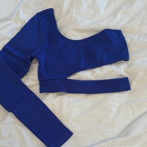 Garage Blue Asymmetrical Crop Top
